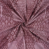 Brown Block Printed Cotton Kashish Fabric