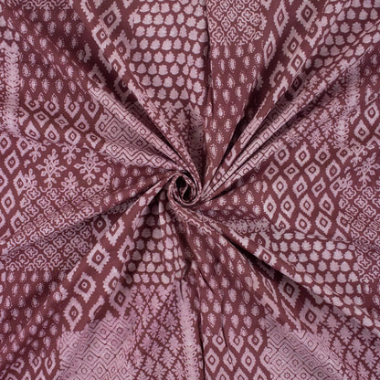 Brown Block Printed Cotton Kashish Fabric