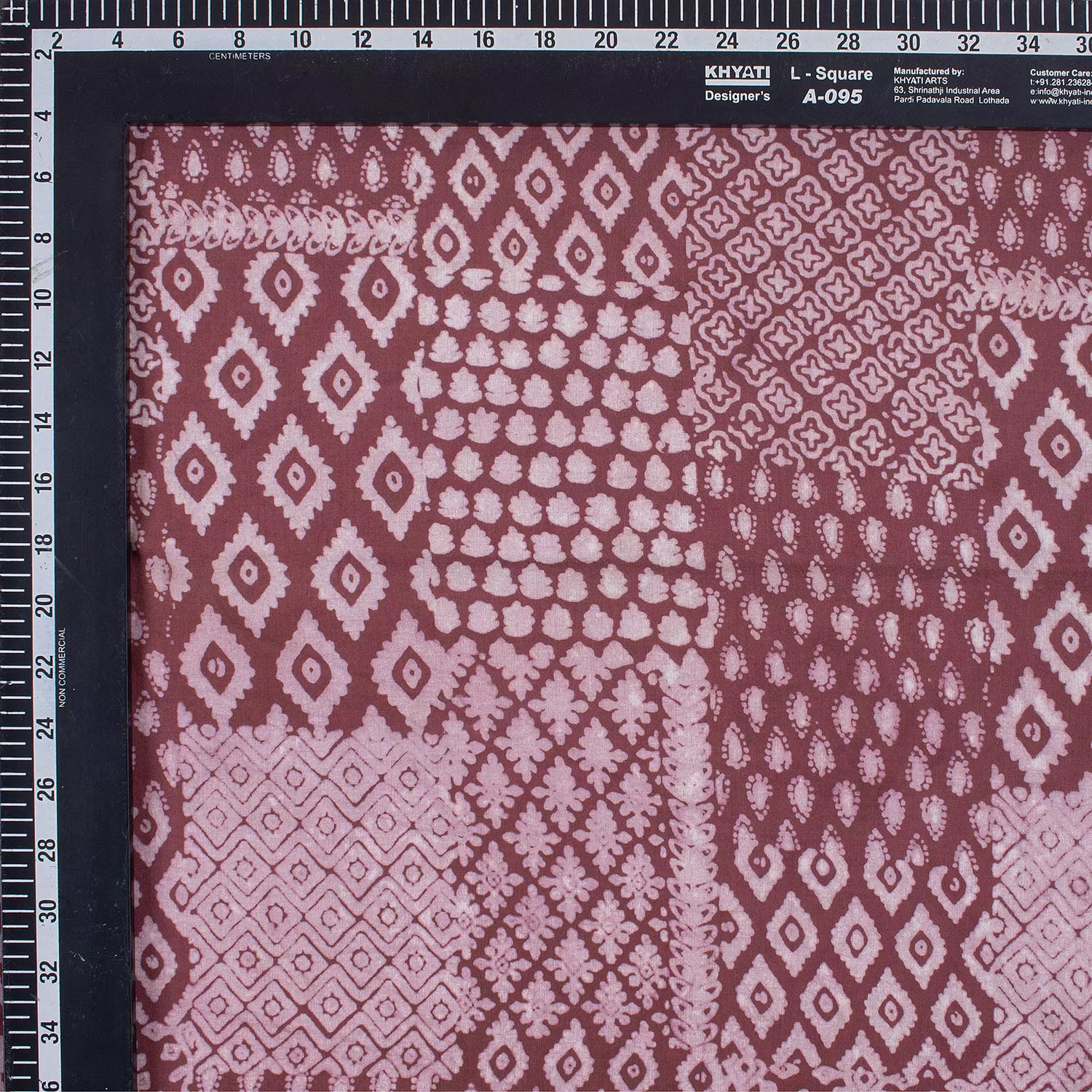 Brown Block Printed Cotton Kashish Fabric