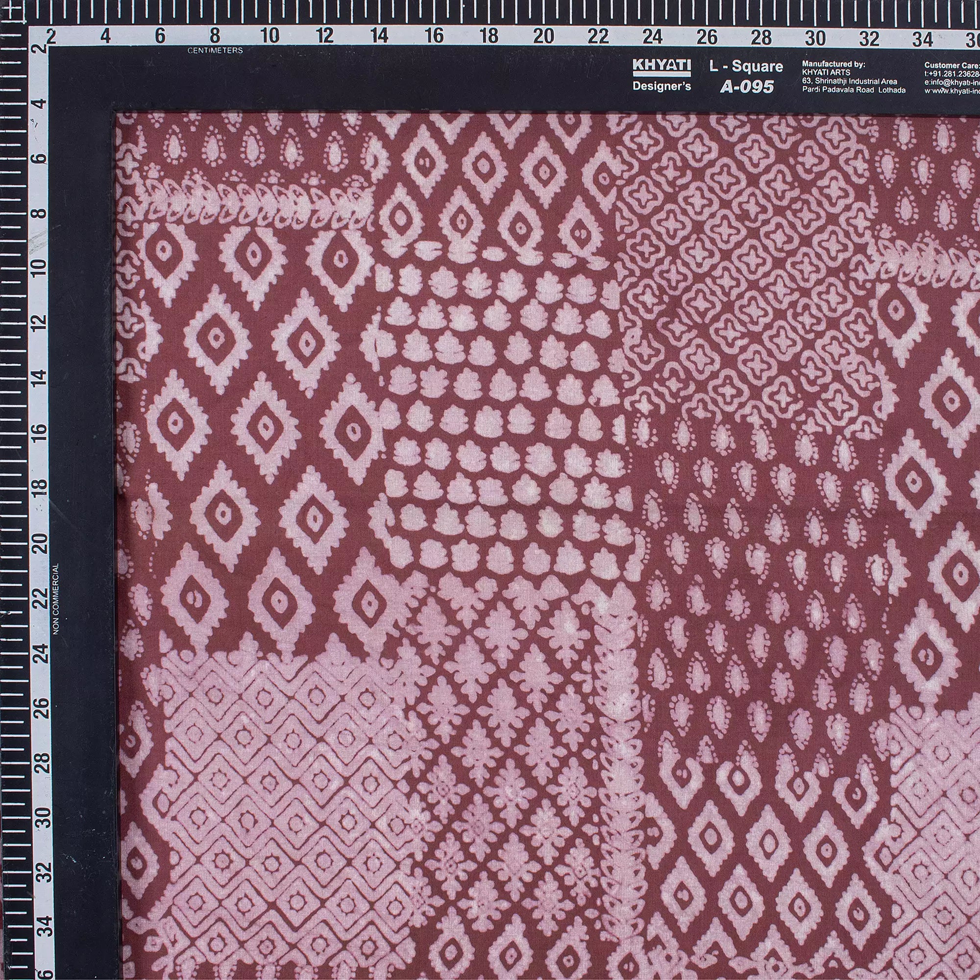 Brown Block Printed Cotton Kashish Fabric