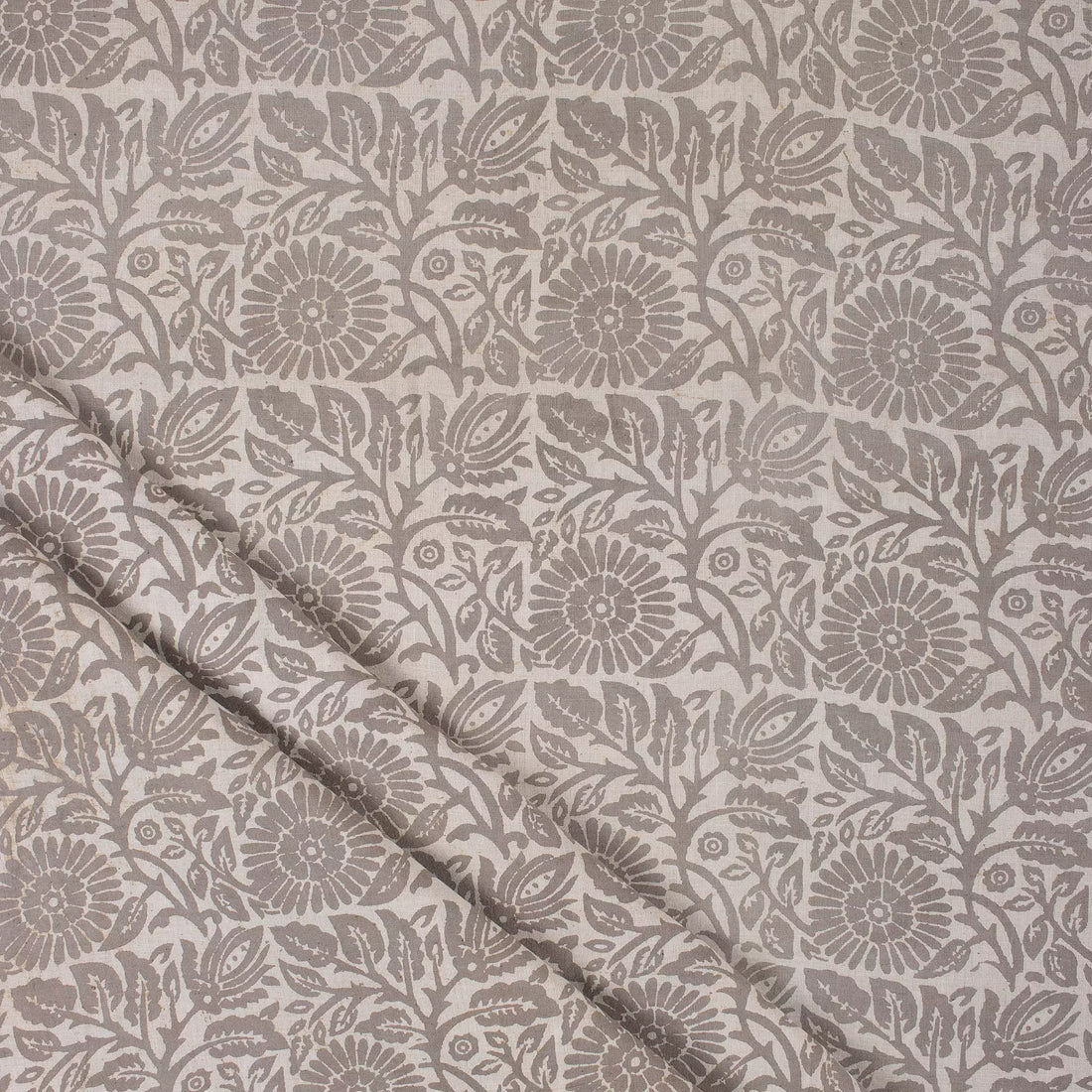 Brown Floral Kashish Cotton Dress Making Fabric