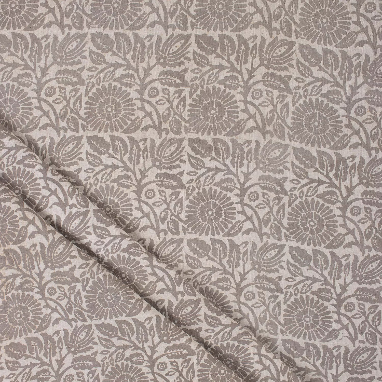 Brown Floral Kashish Cotton Dress Making Fabric