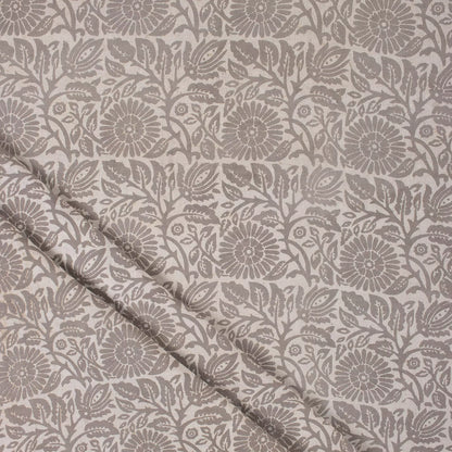 Brown Floral Kashish Cotton Dress Making Fabric