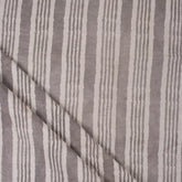 Kashish Gray Stripe Block Printed Indian Cotton Fabric