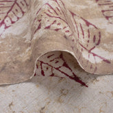 Red Leaf Block Printed Kashish Sewing Craft Fabric