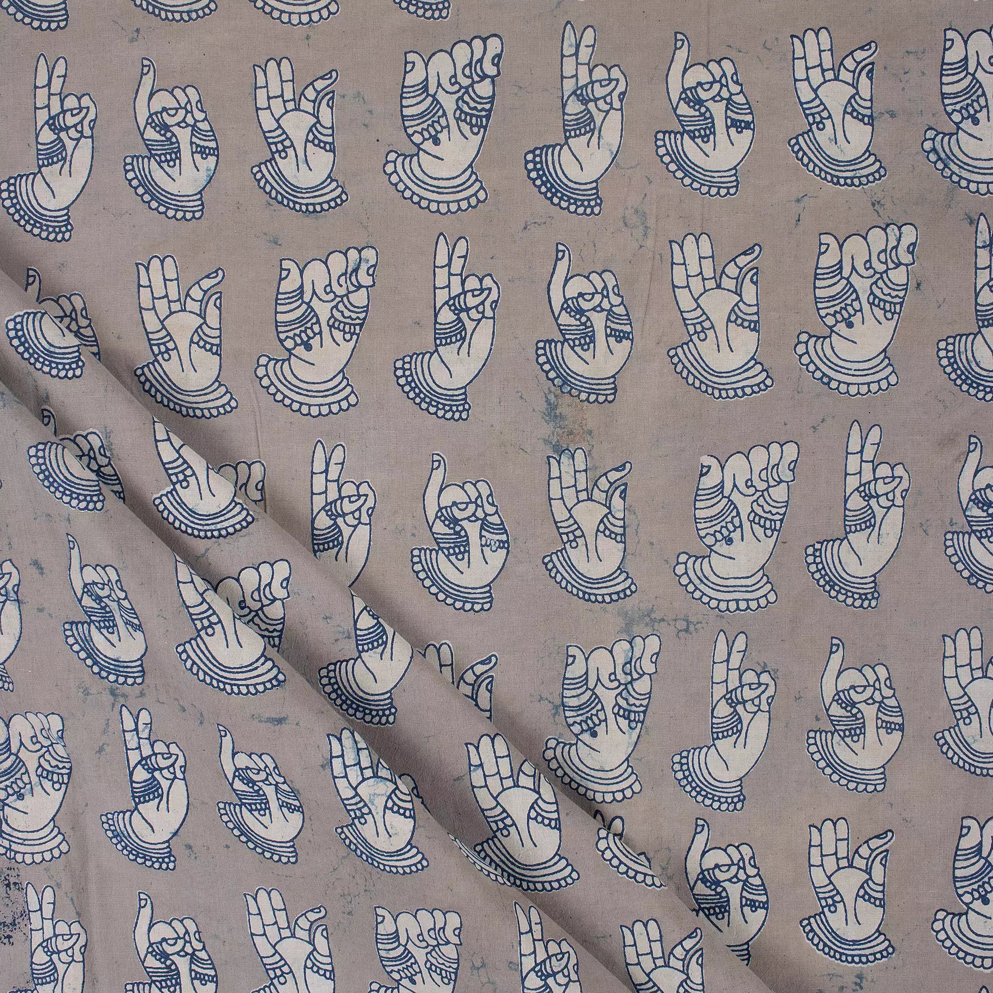 Decorative Block Printed Indian Cotton Kashish Fabric