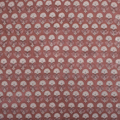 Handmade Brown Floral Cotton Kashish Fabric by Yard