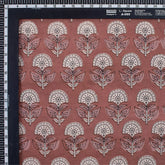 Handmade Brown Floral Cotton Kashish Fabric by Yard