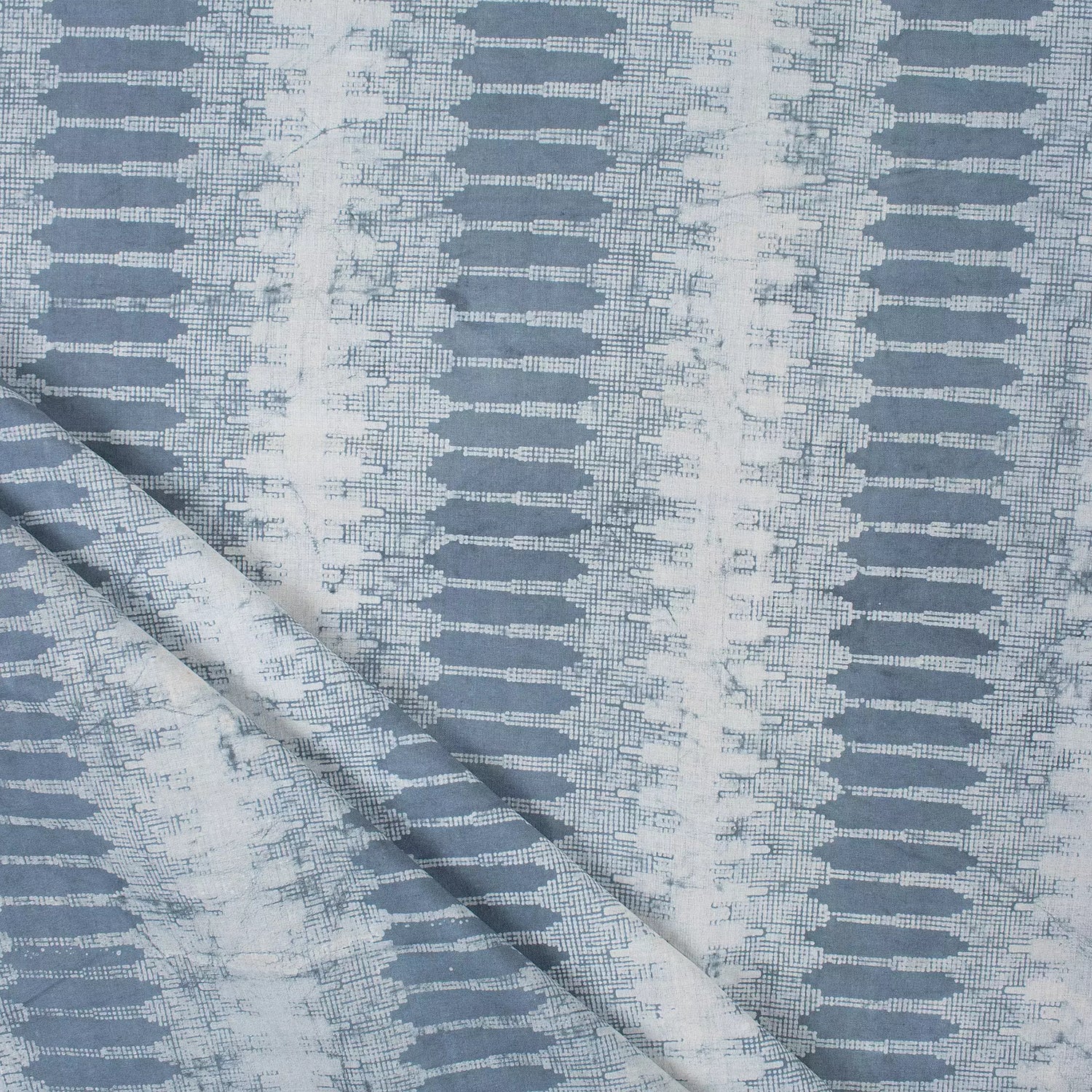 Indian Hand Block Blue Stripe Kashish Fabric