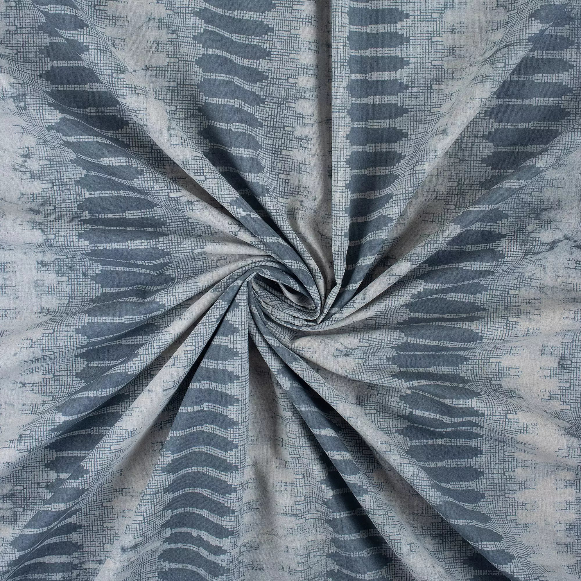 Indian Hand Block Blue Stripe Kashish Fabric