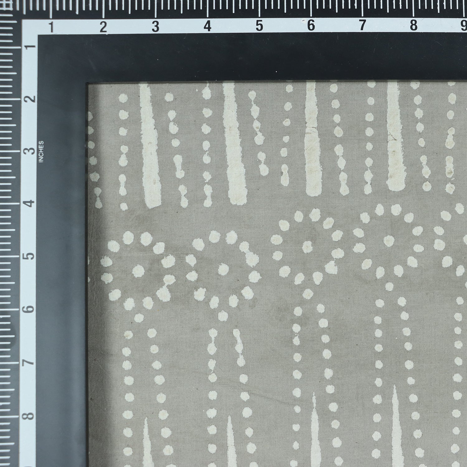 Classic Gray Hand Printed Pure Cotton Mud Resist Kashish Fabric