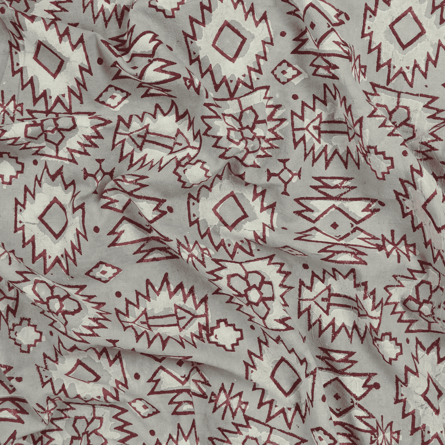 Red Kashish Abstract Print Fabric