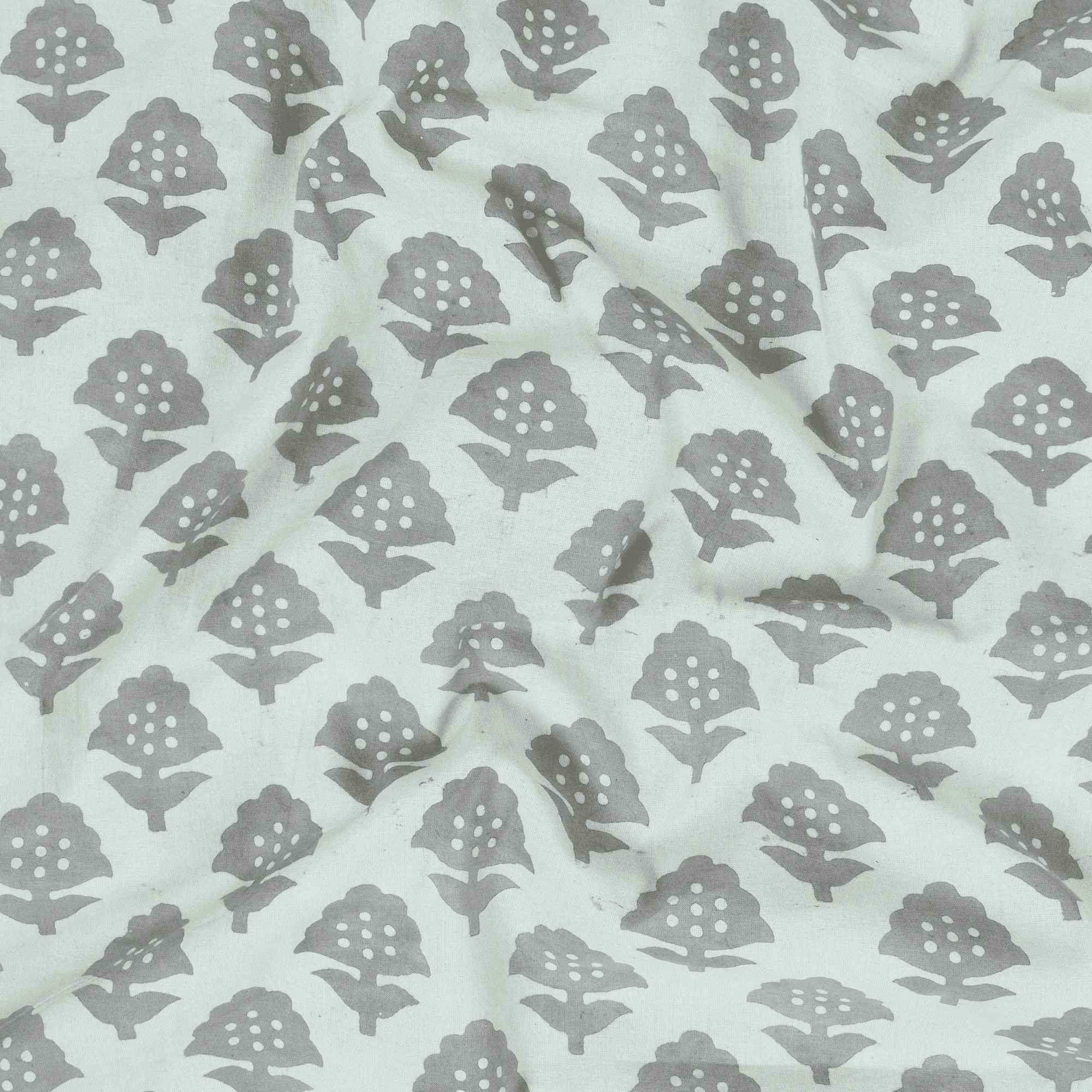 Pure Cotton Kashish Grey Floral Print Fabric