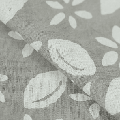 Kashish Floral Leaf Print Dabu Print Fabric
