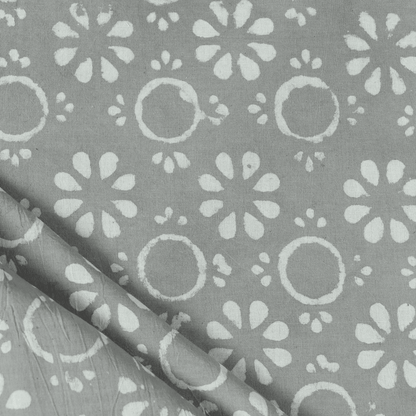 Grey Kashish Floral Print Pure Cotton Fabric