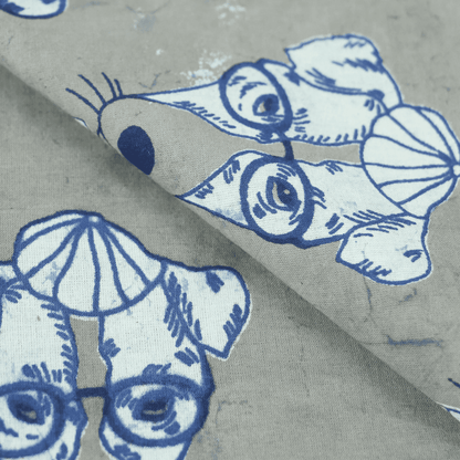 Dog Print Kashish Cotton Fabric