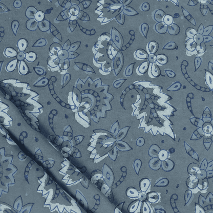 Dark Grey Floral Print Fabric