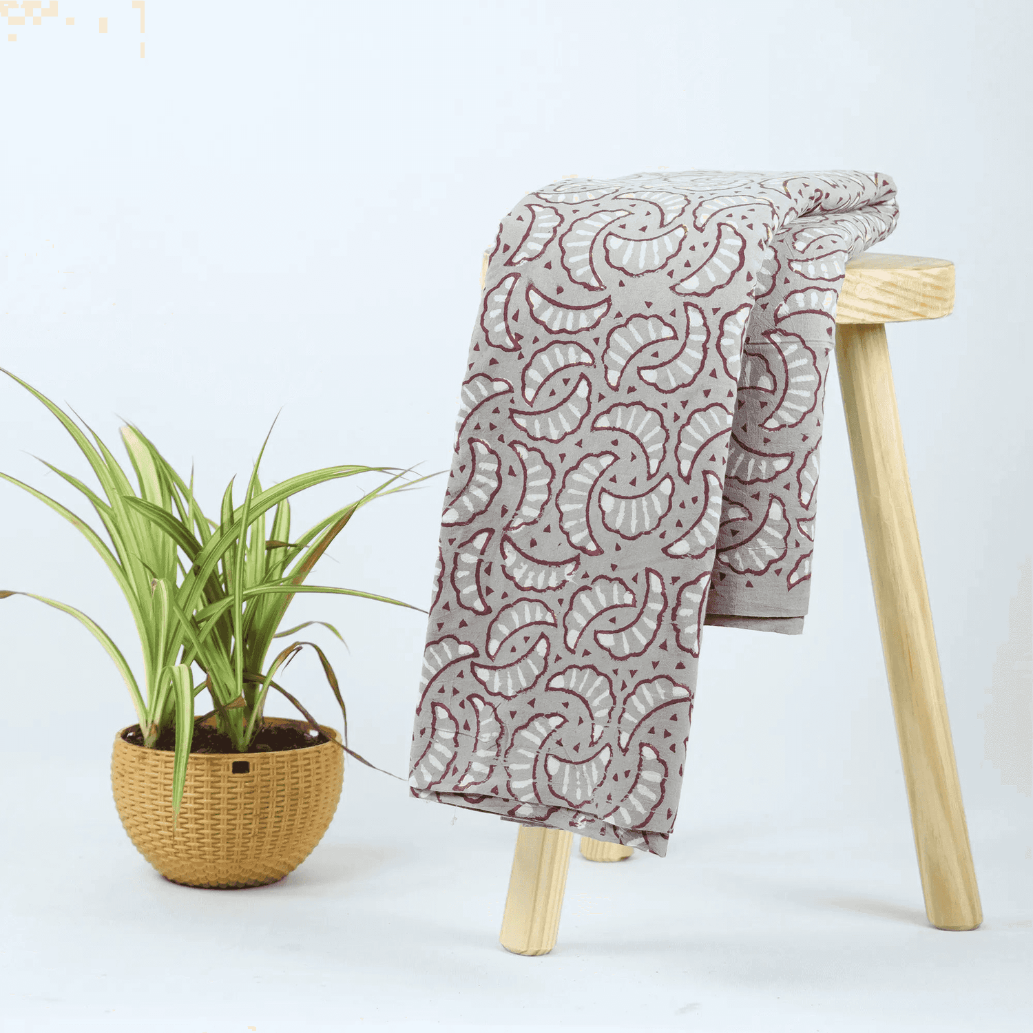 Natural Vegetable Block Print Hand Dyed Fabric