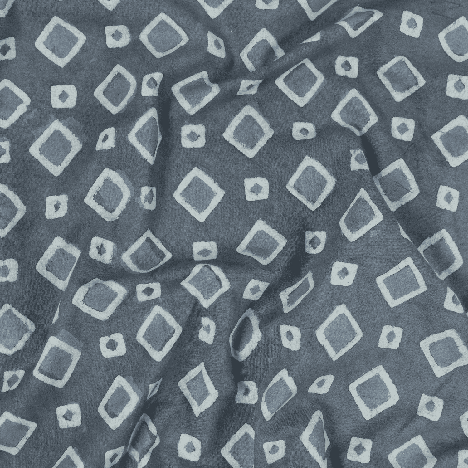 Kashish Grey Square Print Dabu Print Fabric