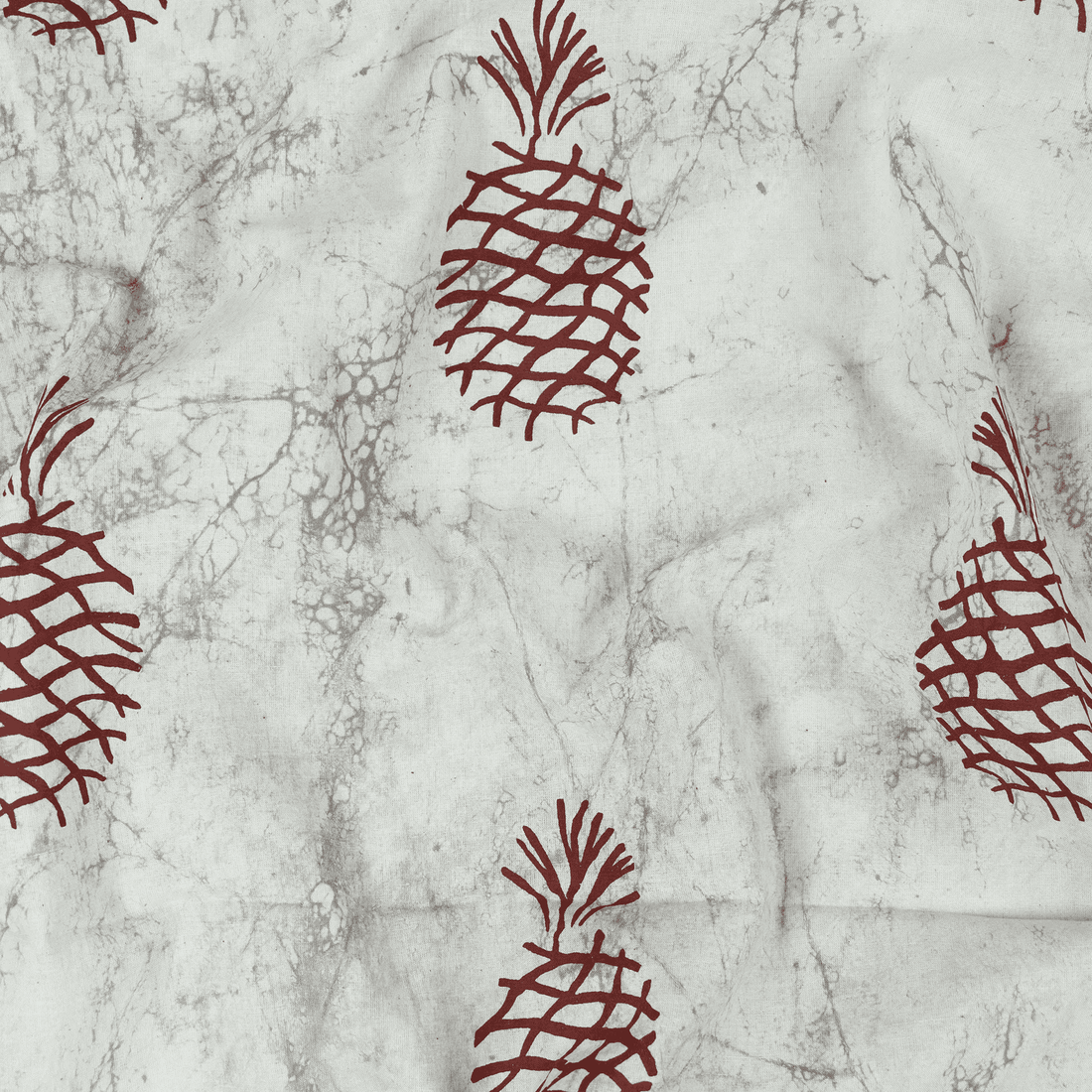 Pineapple Kashish Block Print Cambric Fabric