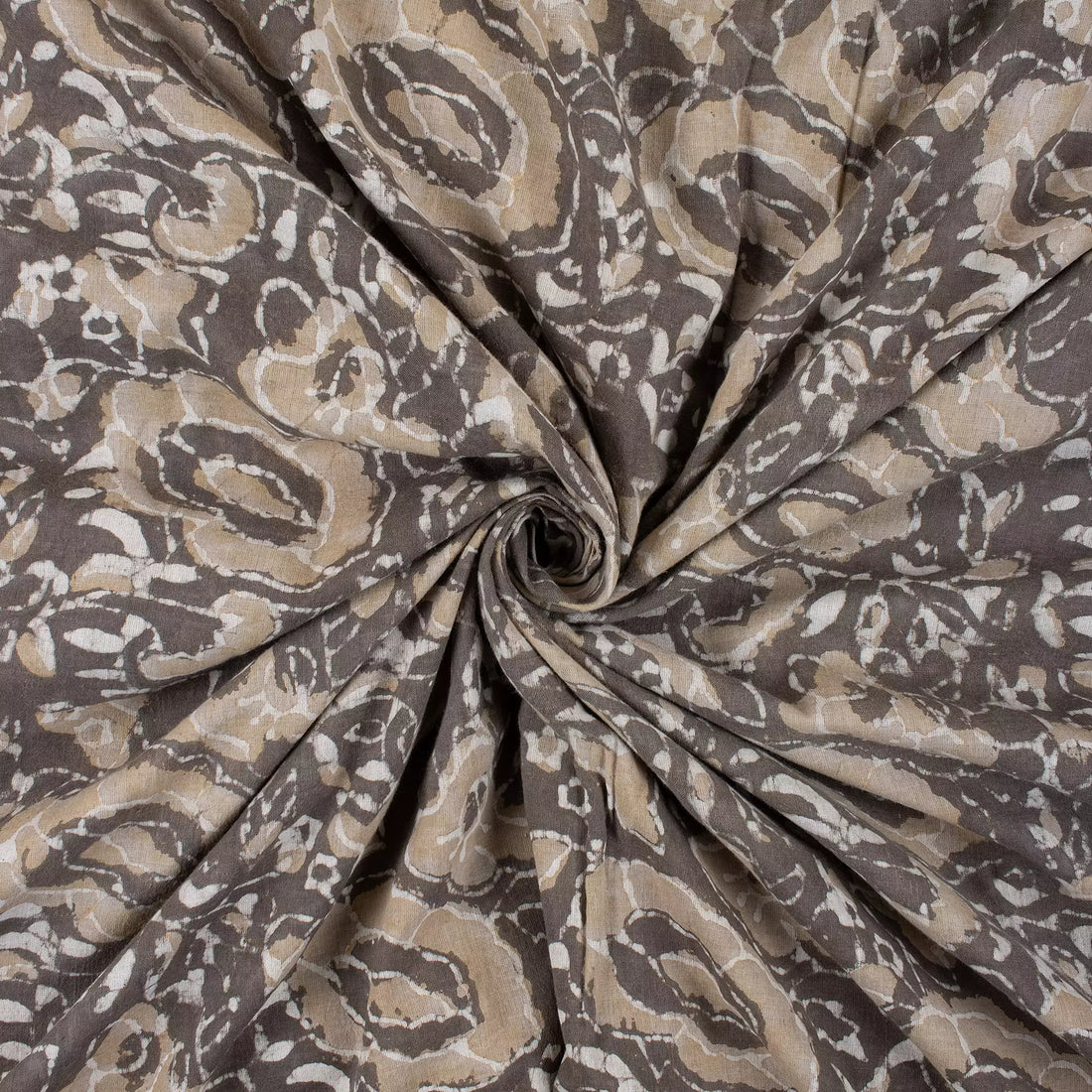 Handmade Kashish Print Brown Cotton Fabric