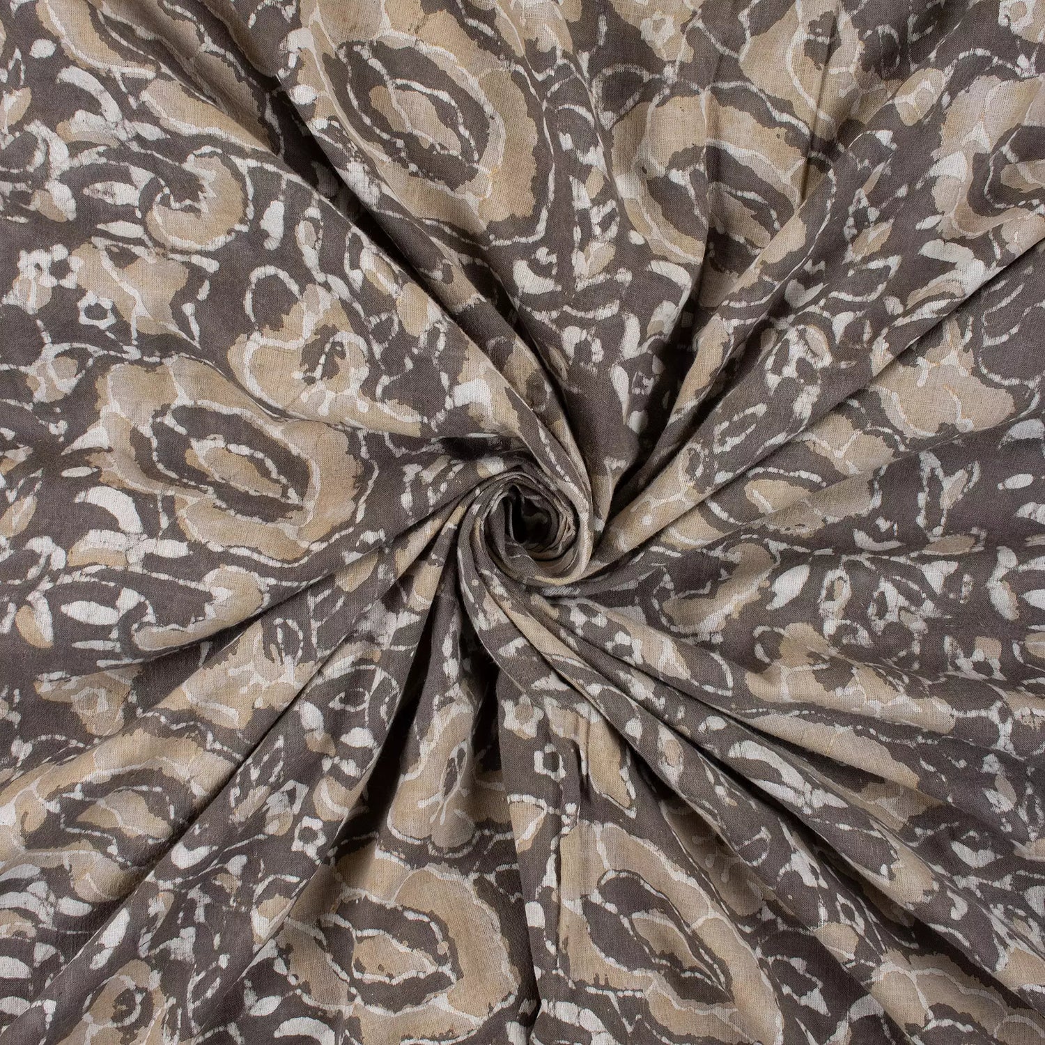 Handmade Kashish Print Brown Cotton Fabric