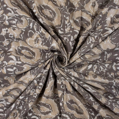 Handmade Kashish Print Brown Cotton Fabric