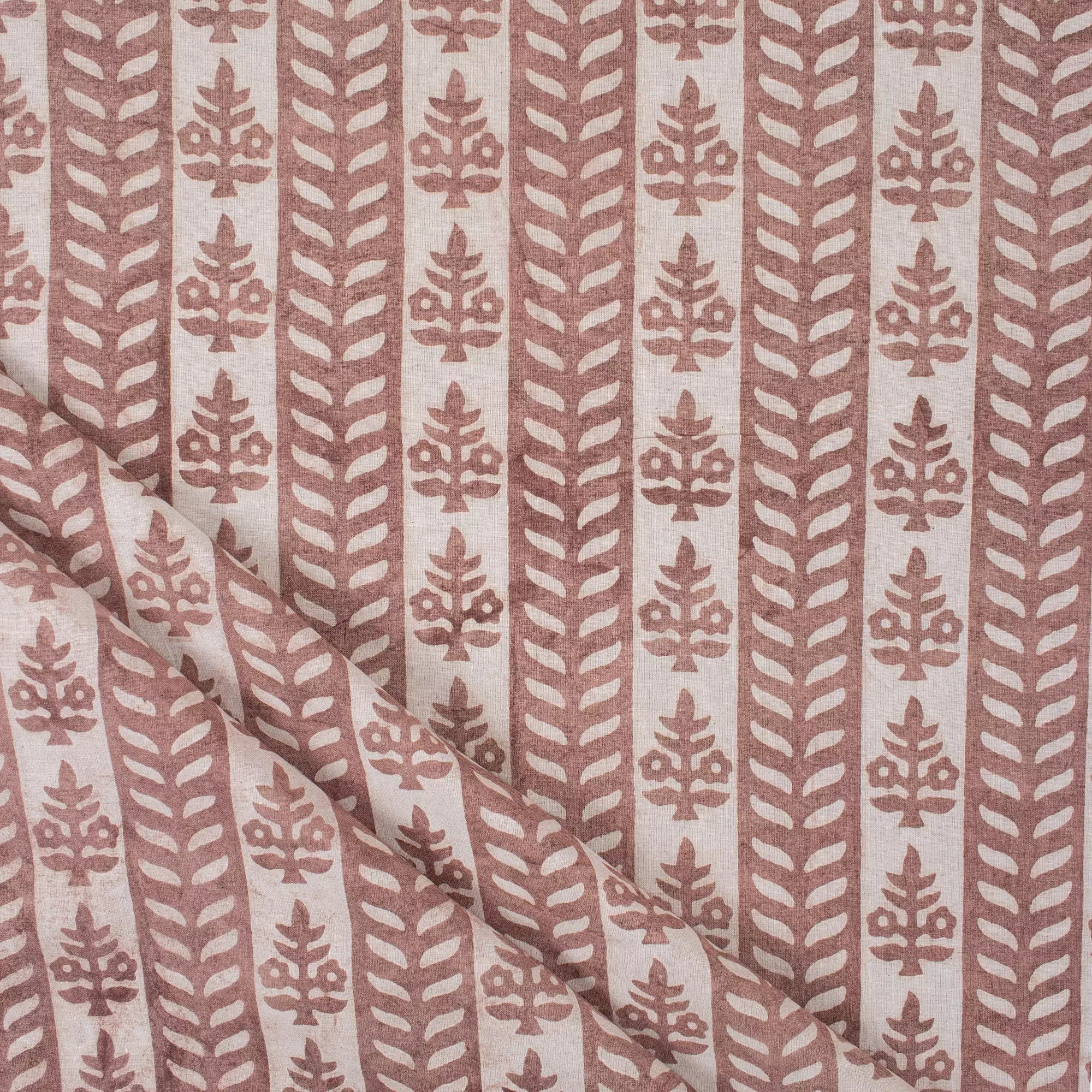 Brown Stripe Handmade Kashish Textile Fabric
