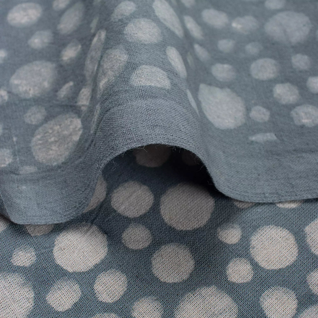 Blue Polkas Dots Printed Cotton Kashish Running Fabric