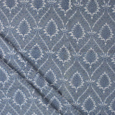 Leaf Block Printed Cotton Kahish Fabric For Clothing