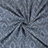 Leaf Block Printed Cotton Kahish Fabric For Clothing