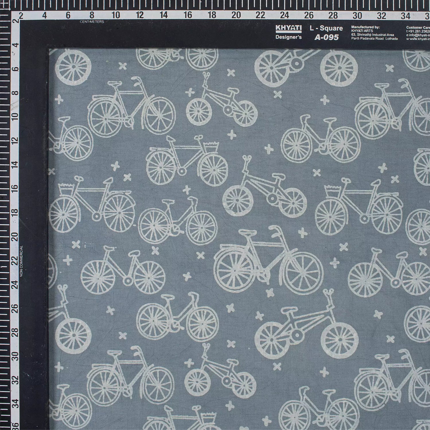 Bicycle Hand Block Cotton Kashish Fabric