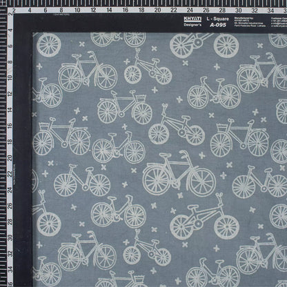 Bicycle Hand Block Cotton Kashish Fabric