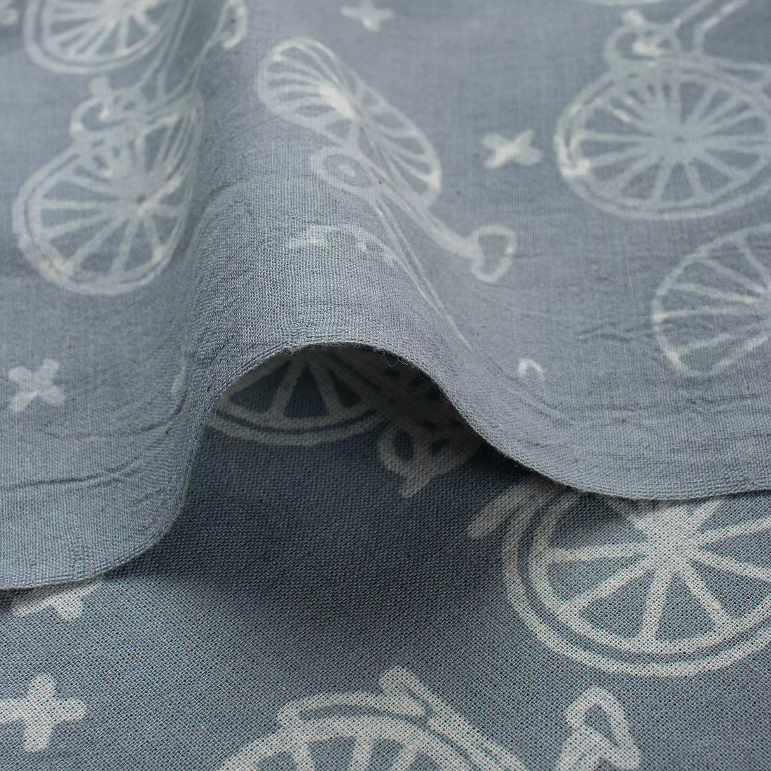 Bicycle Hand Block Cotton Kashish Fabric