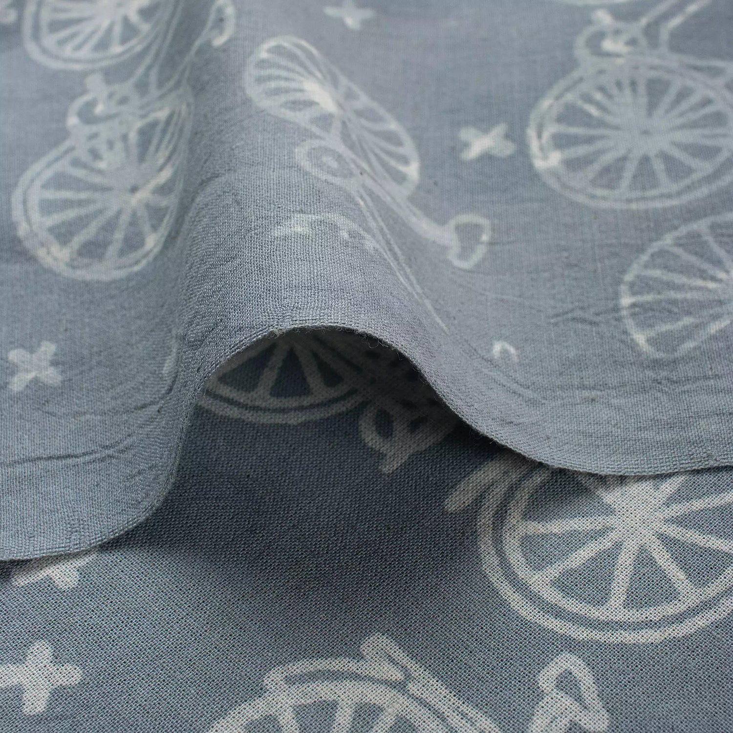 Bicycle Hand Block Cotton Kashish Fabric