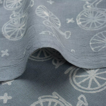 Bicycle Hand Block Cotton Kashish Fabric