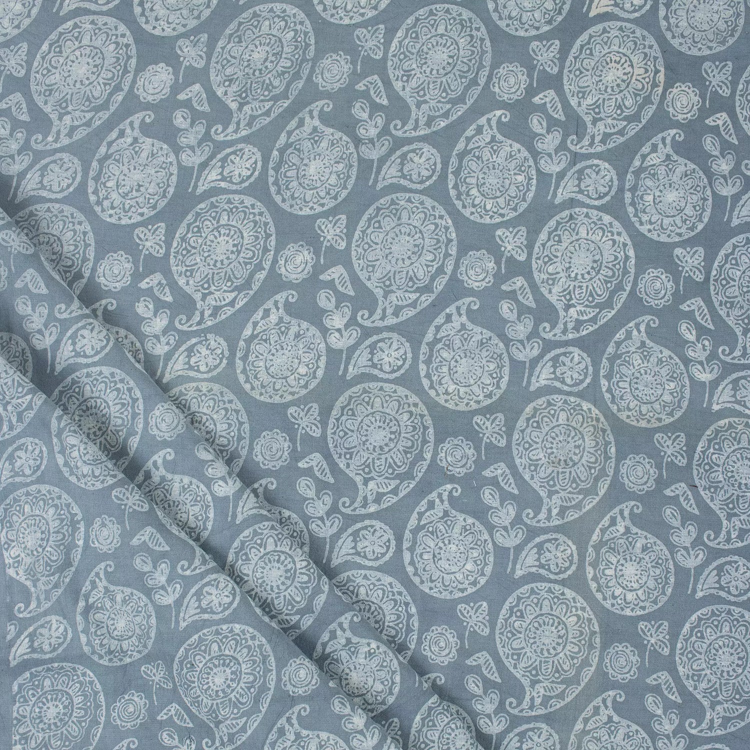 Beautiful Hand Block Paisley Print Cotton Kashish Fabric