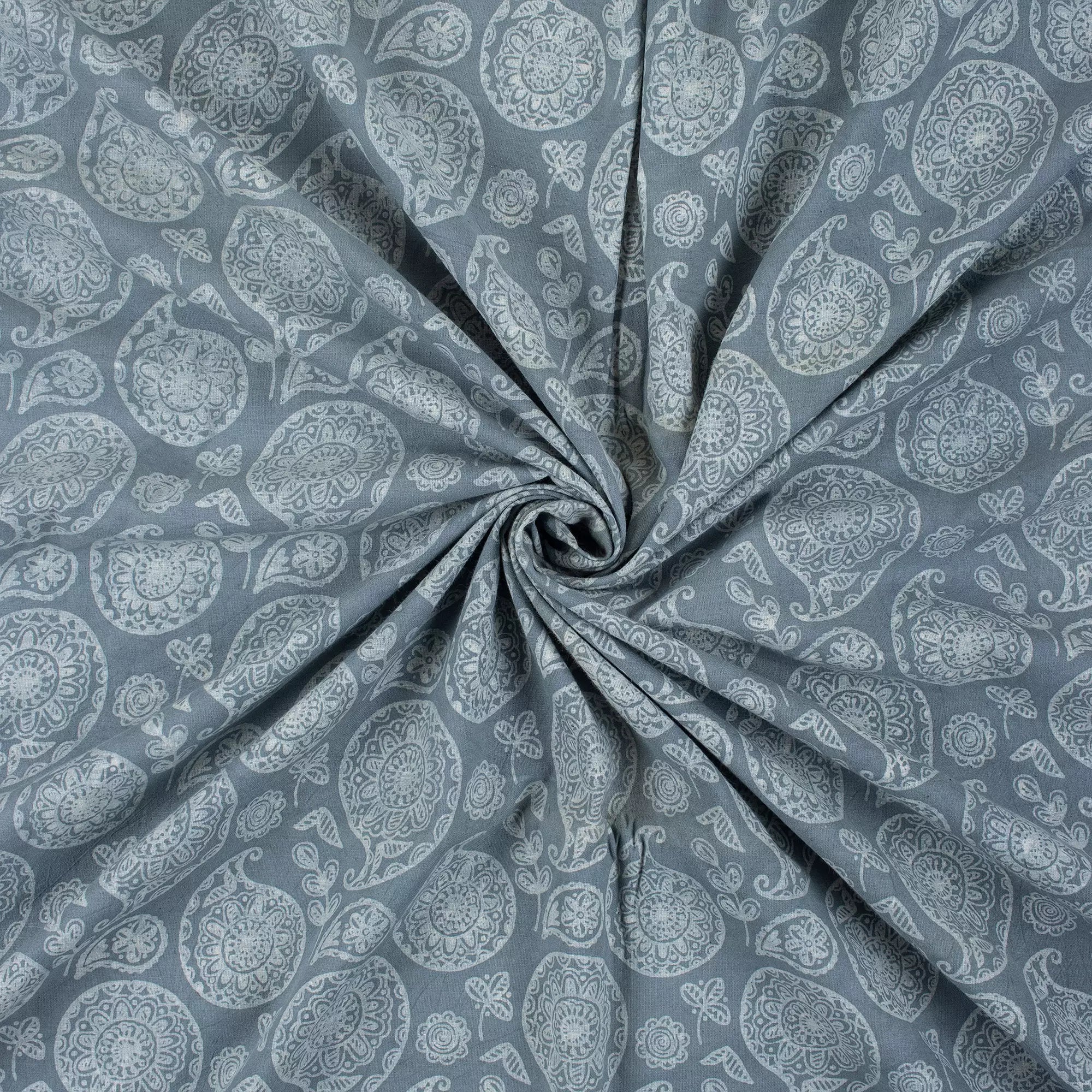 Beautiful Hand Block Paisley Print Cotton Kashish Fabric