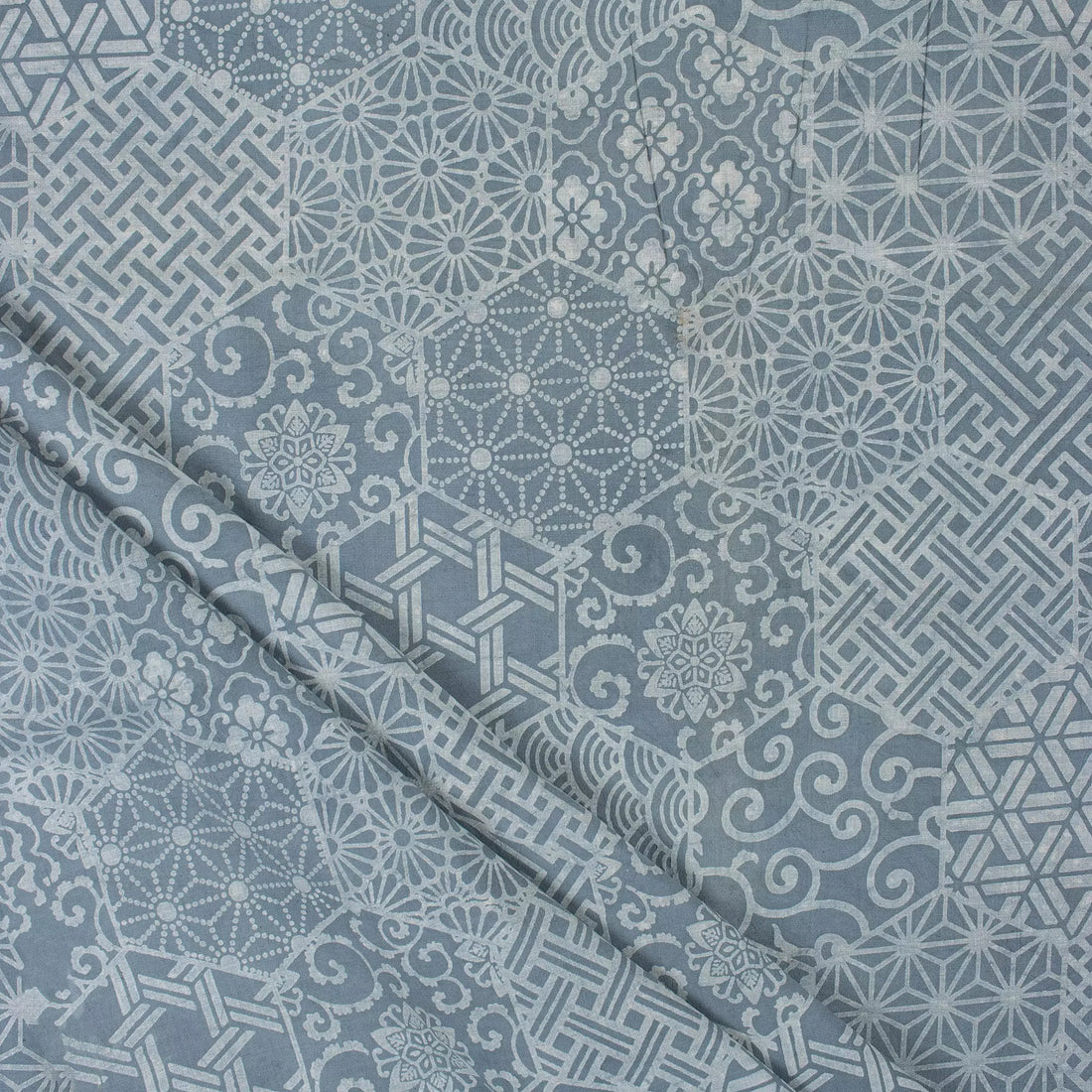 Blue Geometric Kashish Indian Fabric for Clothing