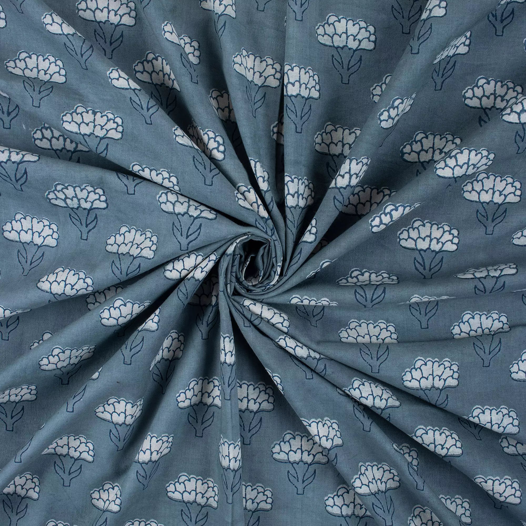 Floral Printed Handmade Pure Cotton Kashish Fabric