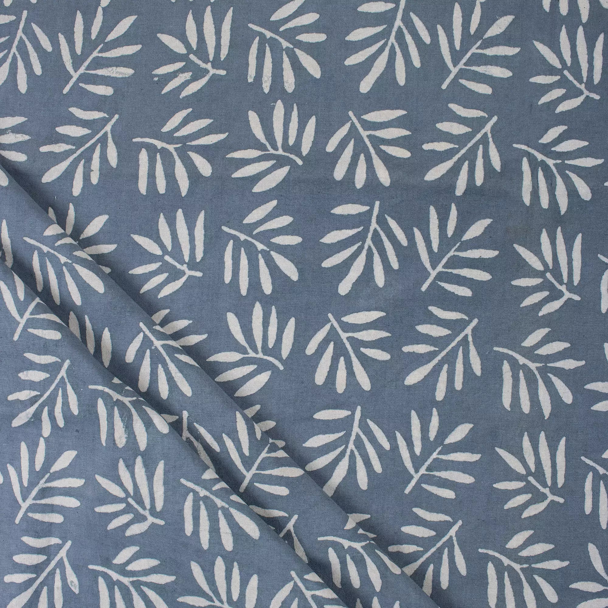 Leaf Hand Block Printed Kashish Fabric By the Yard