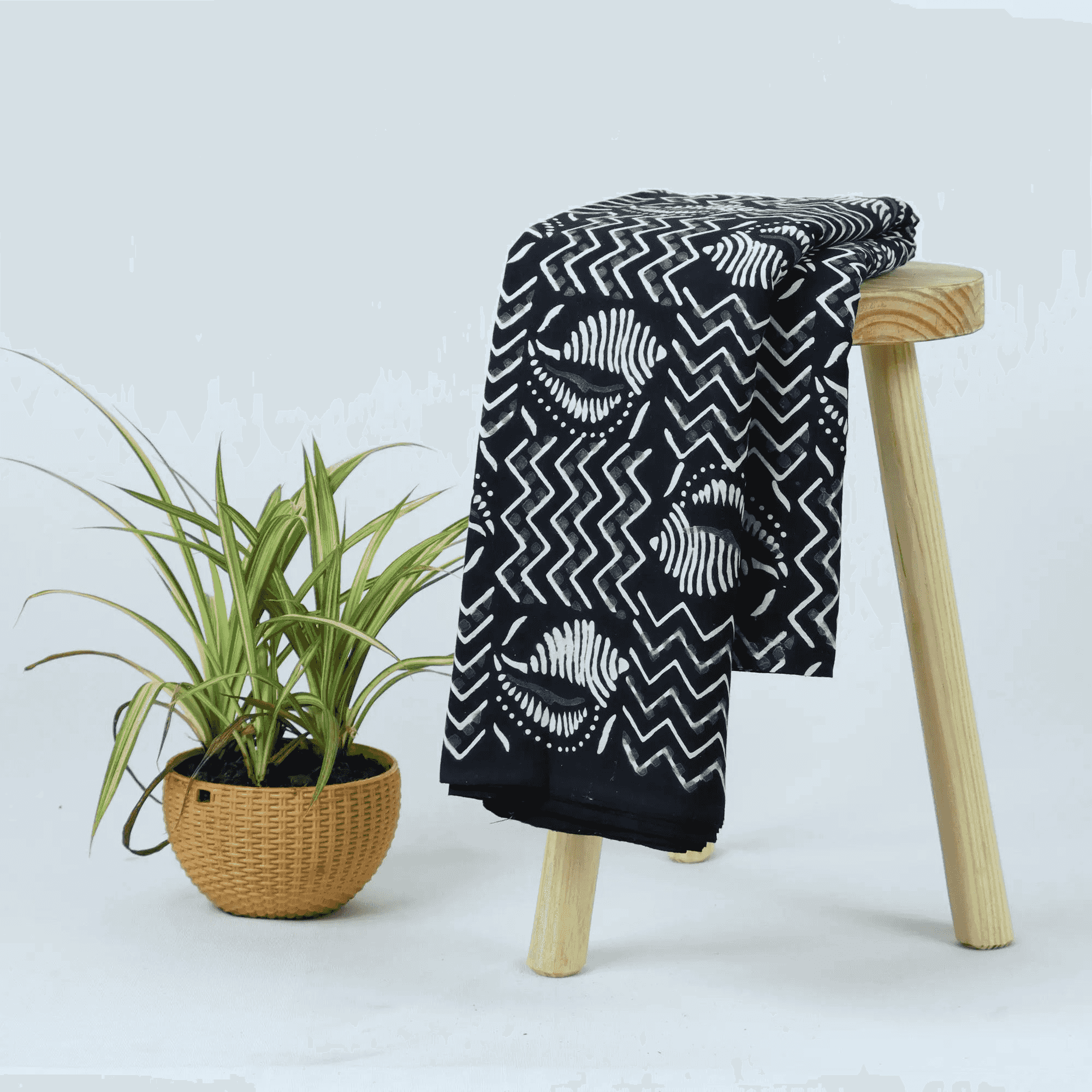 Black and White Cotton Modal Fabric