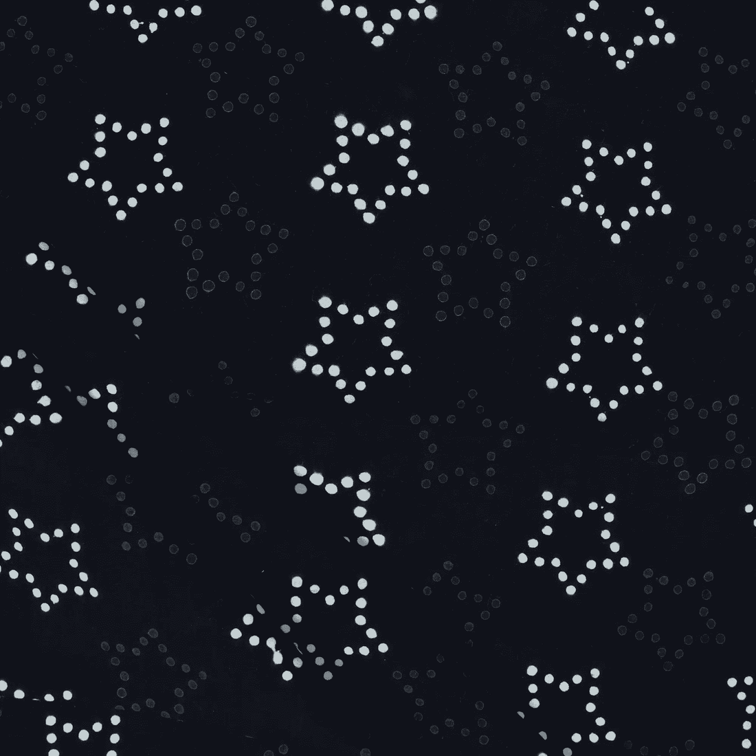 Black Cotton Fabric with White Star Printed Cotton Cloth