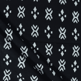 Black Ikat Print Fabric Hand Block Cotton Fabric