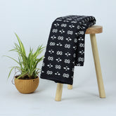 Black Ikat Print Fabric Hand Block Cotton Fabric