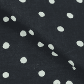 Hand Block Printed Cotton Fabric Black  Polka Dot Cotton Fabric