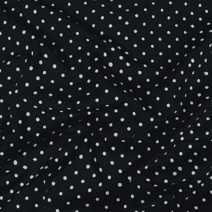 Hand Block Printed Cotton Fabric Black  Polka Dot Cotton Fabric