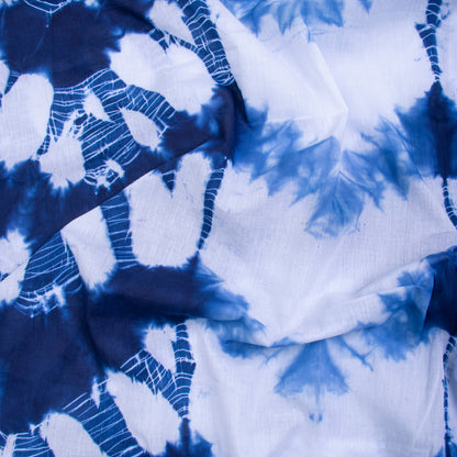 Blue Galaxy Hand Dyed Cotton Tie Dye Zigzag