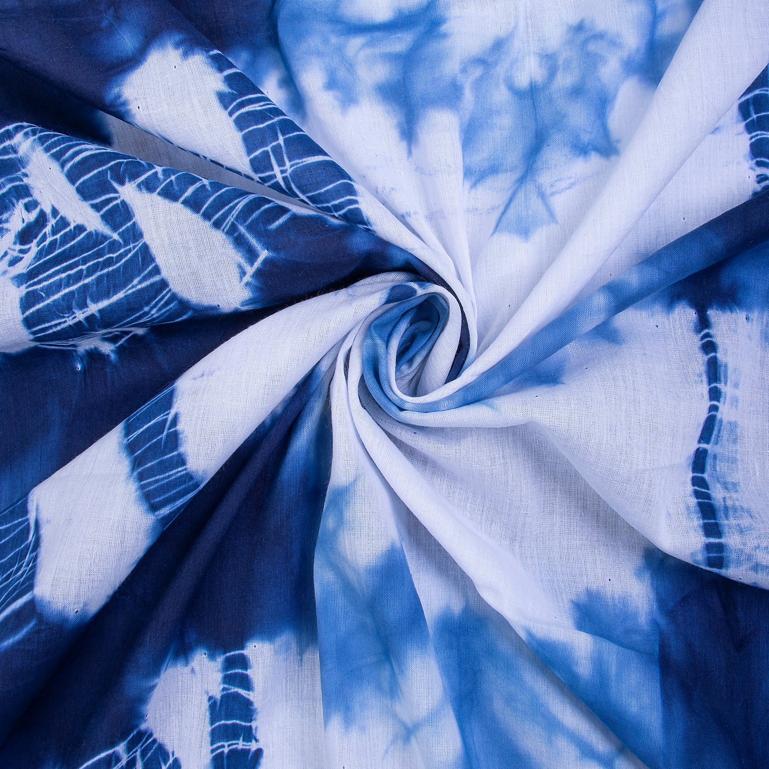 Blue Galaxy Hand Dyed Cotton Tie Dye Zigzag