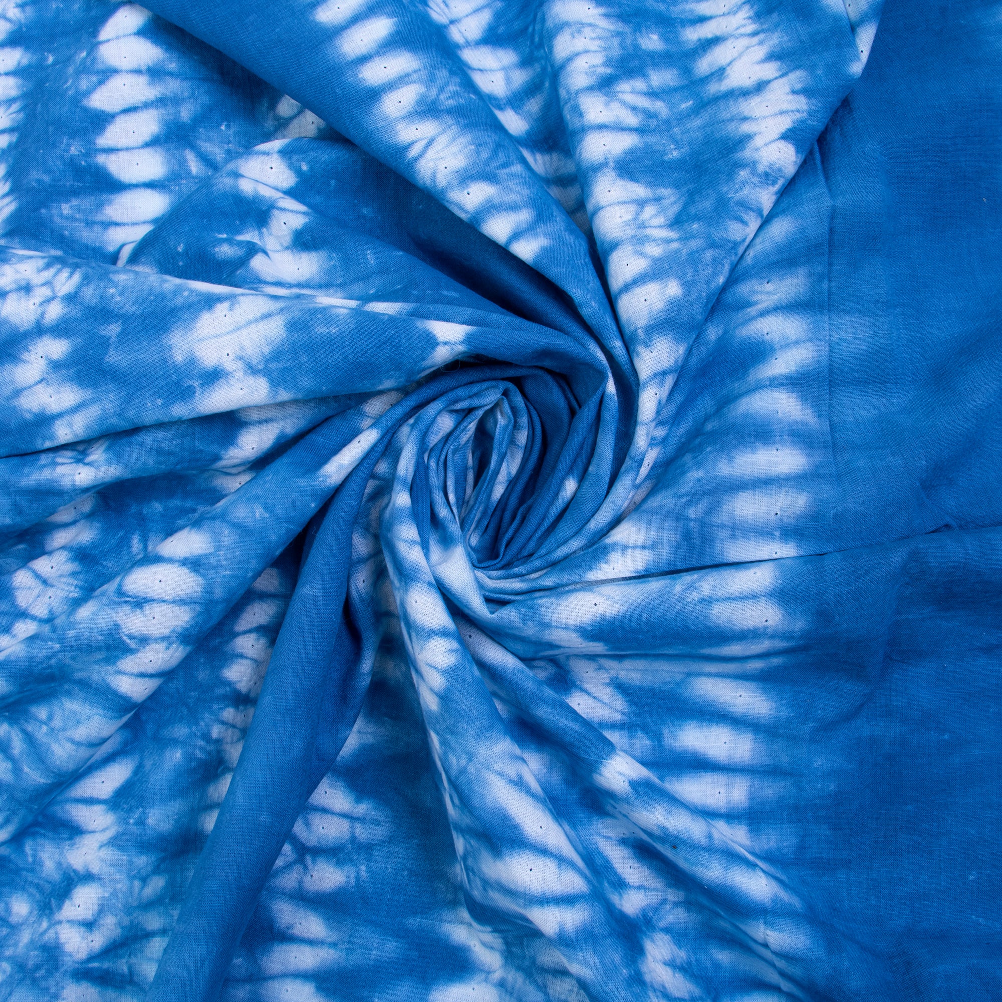 Deep Blue Hand Dyed Fabric Cotton Tie Dye Fabric